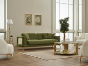 Sofy  3-pieces (Sofa & Loveseat & Chair) Livingroom in Cream - Green - 200-SIM-SOF-ERATO01-ERATO11-321