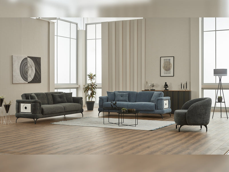 Sofy Convertible Loveseat in Anthracite - 200-SIM-SOF-ERATO16-2