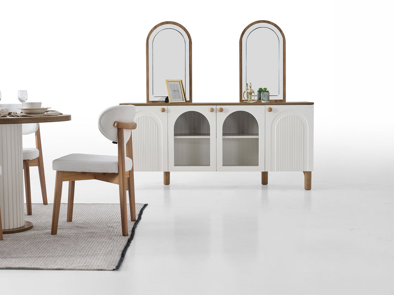 Sofya Diningroom (Consol With Mirror & Dining Table & 6 Dining Chair) - 200-ALT-SOF-DT-6-SET