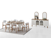 Sofya Diningroom (Consol With Mirror & Dining Table & 6 Dining Chair) - 200-ALT-SOF-DT-6-SET
