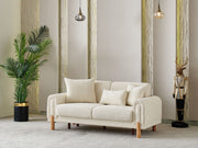 Soho 3-pieces (Sofa & Loveseat & Chair) Livingroom Set Cream in Cream - 101-SOH-IST03-321