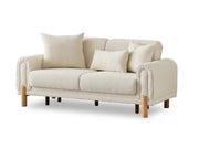 Soho 3-pieces (Sofa & Loveseat & Chair) Livingroom Set Cream in Cream - 101-SOH-IST03-321