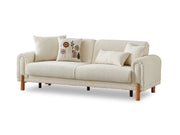 Soho 3-pieces (Sofa & Loveseat & Chair) Livingroom Set Cream in Cream - 101-SOH-IST03-321