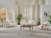 Soho 4-pieces (2 Sofa & 2 Chair) Livingroom Set Cream in Cream - 101-SOH-IST03-3311