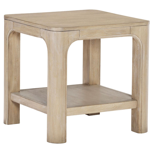 Solano Square Wood Side End Table with Shelf Weathered Mango - 723487