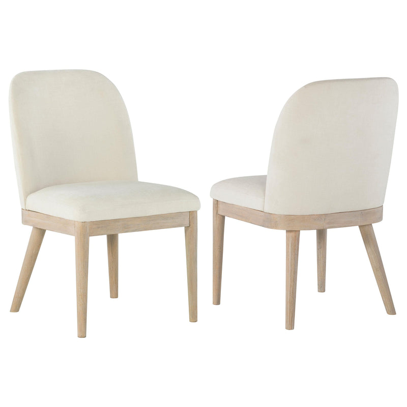 Solano Upholstered Dining Side Chair Beige (Set of 2) - 115502