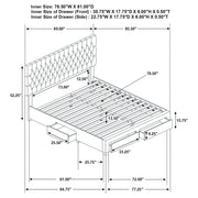 Soledad Upholstered Eastern King Storage Panel Bed Grey - 305877KE