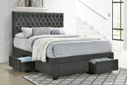 Soledad Upholstered Full Storage Panel Bed Grey - 305877F