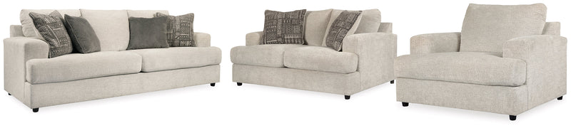 Soletren Sofa, Loveseat and Chair in Stone - PKG001865