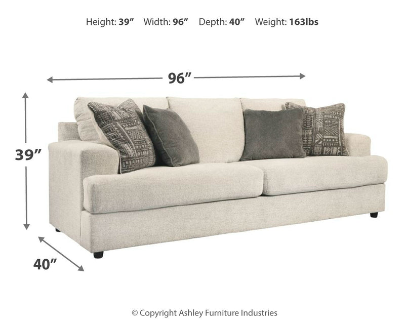 Soletren Sofa, Loveseat and Chair in Stone - PKG001865
