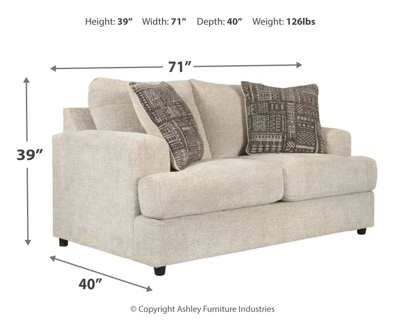 Soletren Sofa, Loveseat and Chair in Stone - PKG001865