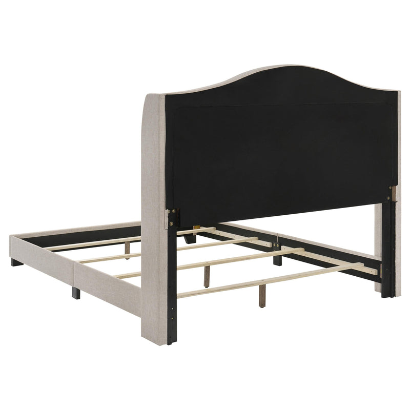 Sonoma Upholstered Eastern King Wingback Bed Beige - 310073KE
