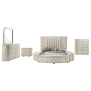 Sonya 5-piece Upholstered Queen Bedroom Set Ivory - 360111Q-S5
