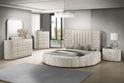 Sonya 6-drawer Upholstered Bedroom Dresser with Mirror Ivory - 360113M