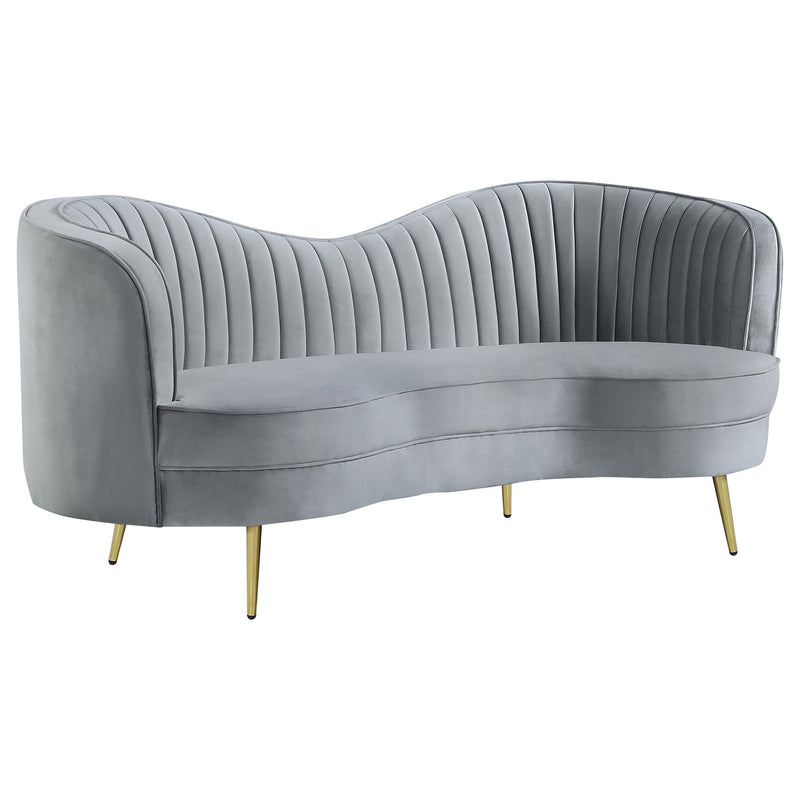 Sophia Upholstered Channel Tufted Loveseat Grey - 506865