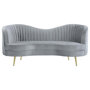 Sophia Upholstered Channel Tufted Loveseat Grey - 506865