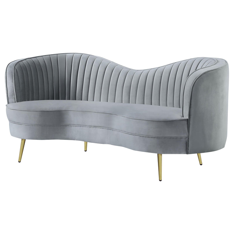 Sophia Upholstered Channel Tufted Loveseat Grey - 506865