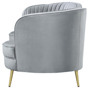 Sophia Upholstered Channel Tufted Loveseat Grey - 506865