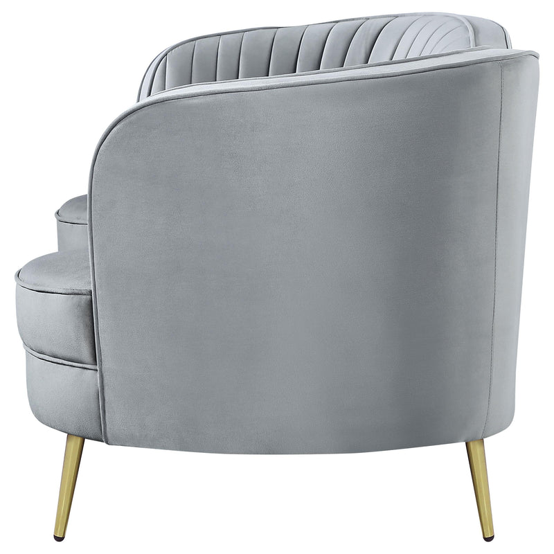 Sophia Upholstered Channel Tufted Loveseat Grey - 506865