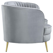 Sophia Upholstered Channel Tufted Loveseat Grey - 506865