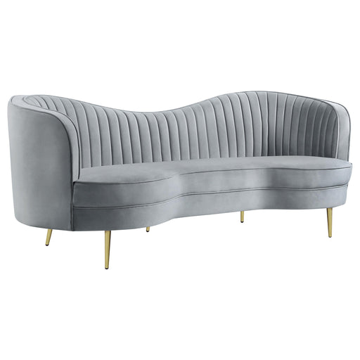 Sophia Upholstered Channel Tufted Sofa Grey - 506864