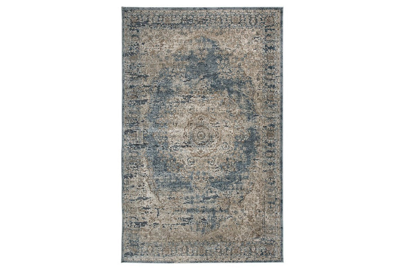 South Blue/Beige 5' x 7' Rug - DMV FurnitureRugs