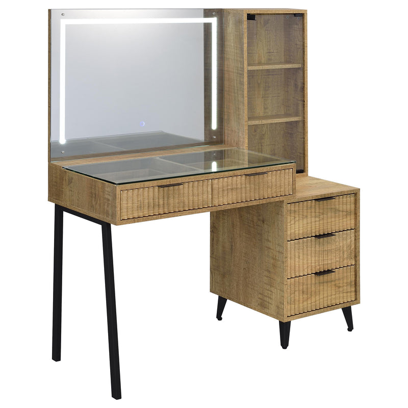 Souza 5-Drawer Makeup Vanity Table With LED Mirror Mango - 930283
