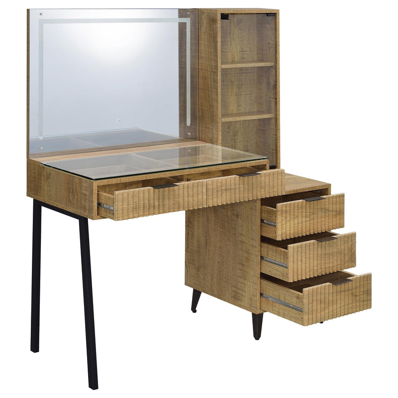 Souza 5-Drawer Makeup Vanity Table With LED Mirror Mango - 930283
