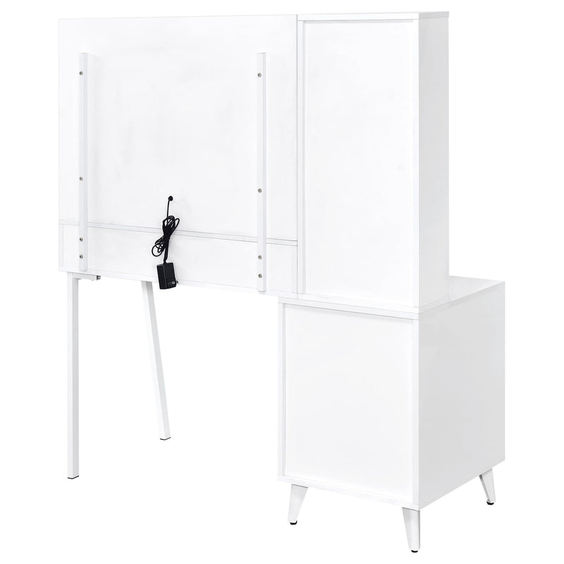 Souza 5-Drawer Makeup Vanity Table With LED Mirror White High Gloss - 930282