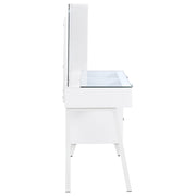 Souza 5-Drawer Makeup Vanity Table With LED Mirror White High Gloss - 930282