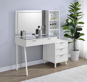 Souza 5-Drawer Makeup Vanity Table With LED Mirror White High Gloss - 930282