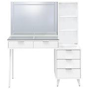 Souza 5-Drawer Makeup Vanity Table With LED Mirror White High Gloss - 930282