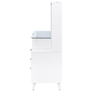 Souza 5-Drawer Makeup Vanity Table With LED Mirror White High Gloss - 930282