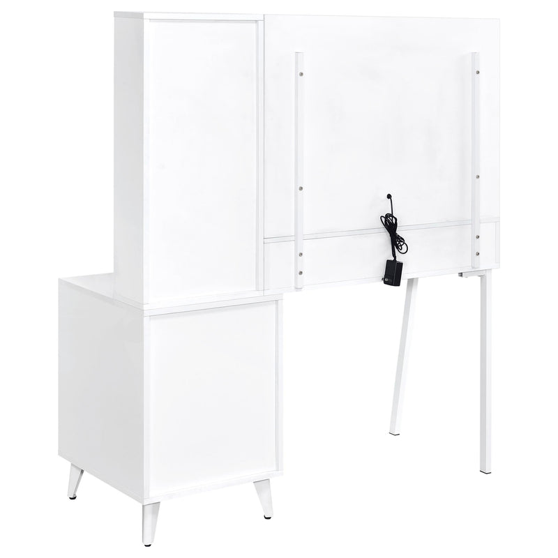 Souza 5-Drawer Makeup Vanity Table With LED Mirror White High Gloss - 930282
