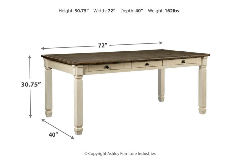 [SPECIAL] Bolanburg Two-tone Dining Table - D647-25 - DMV Furniture