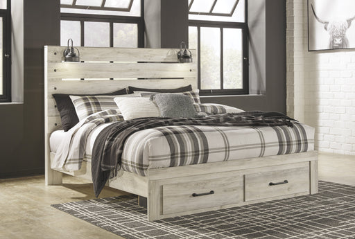 [SPECIAL] Cambeck Whitewash King Footboard Storage Bed - DMV Furniture