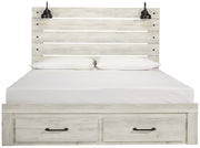 [SPECIAL] Cambeck Whitewash King Footboard Storage Bed - DMV Furniture