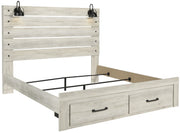 [SPECIAL] Cambeck Whitewash King Footboard Storage Bed - DMV Furniture