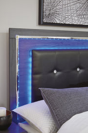 [SPECIAL] Lodanna Gray King LED Panel Bed - DMV Furniture