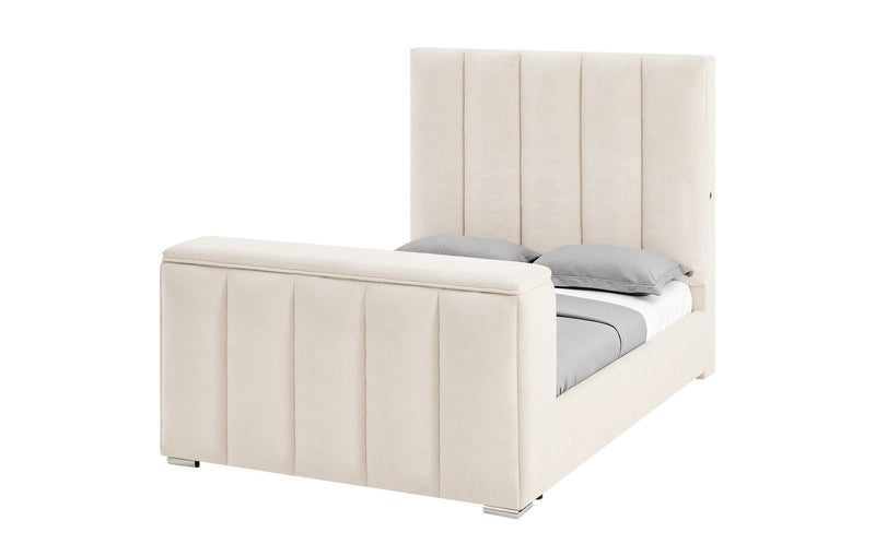 Serenity Buff Queen Bed With Speaker Tv Lift And Fireplace - SERENITY-BUFF-QB W/SPKR TV LIFT FP