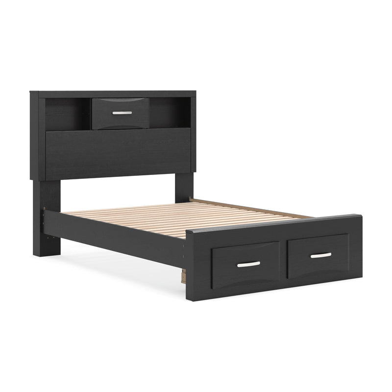 Stabotta Black Full Bookcase Storage Bed - PCB1755B2