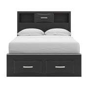 Stabotta Black Full Bookcase Storage Bed - PCB1755B2