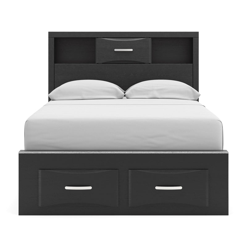 Stabotta Black Full Bookcase Storage Bed - PCB1755B2