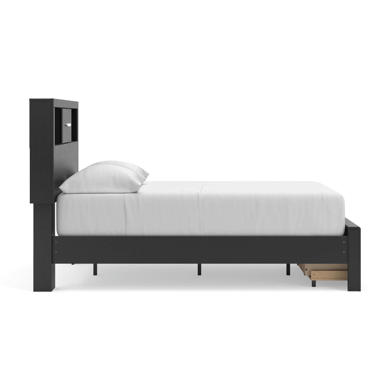Stabotta Black Full Bookcase Storage Bed - PCB1755B2
