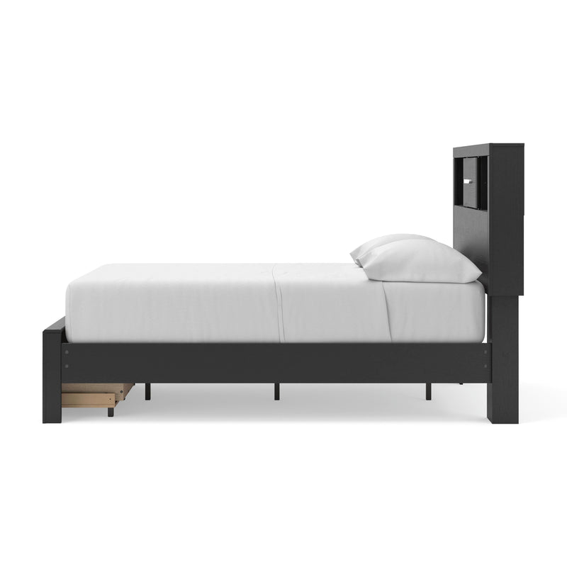 Stabotta Black Full Bookcase Storage Bed - PCB1755B2