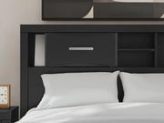 Stabotta Black Full Bookcase Storage Bed - PCB1755B2
