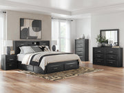 Stabotta Black King Bookcase Bed with Storage - PCB1755B11