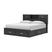 Stabotta Black King Bookcase Bed with Storage - PCB1755B11