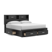 Stabotta Black King Bookcase Bed with Storage - PCB1755B11