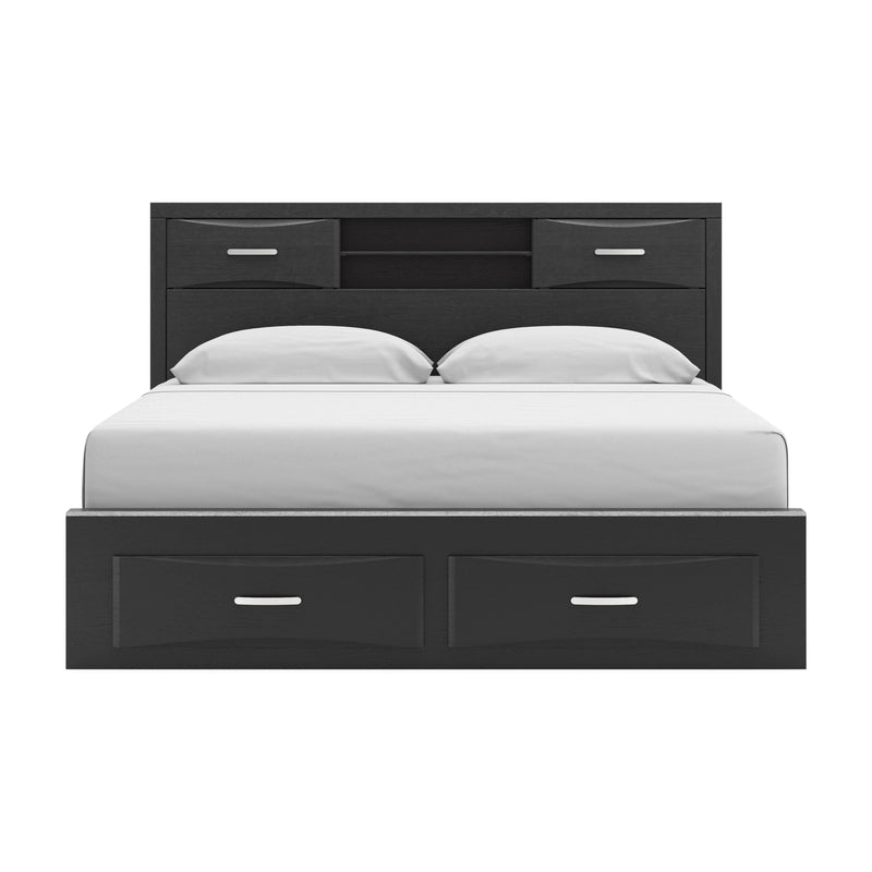 Stabotta Black King Bookcase Bed with Storage - PCB1755B11